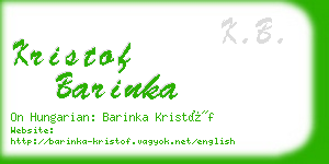 kristof barinka business card